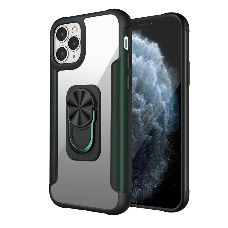 For iPhone 11 Pro PC +TPU + Metal Shockproof Protective Case with Ring Holder
