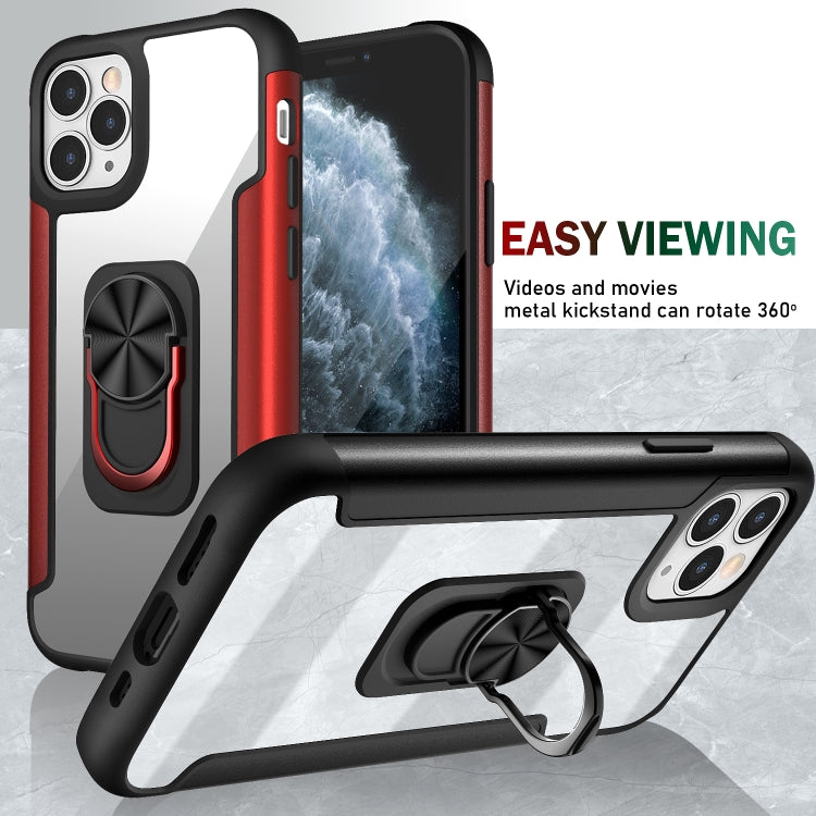 For iPhone 11 Pro PC +TPU + Metal Shockproof Protective Case with Ring Holder