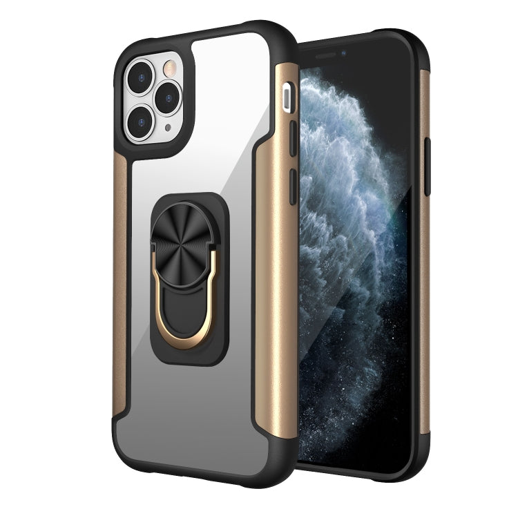 For iPhone 11 Pro PC +TPU + Metal Shockproof Protective Case with Ring Holder