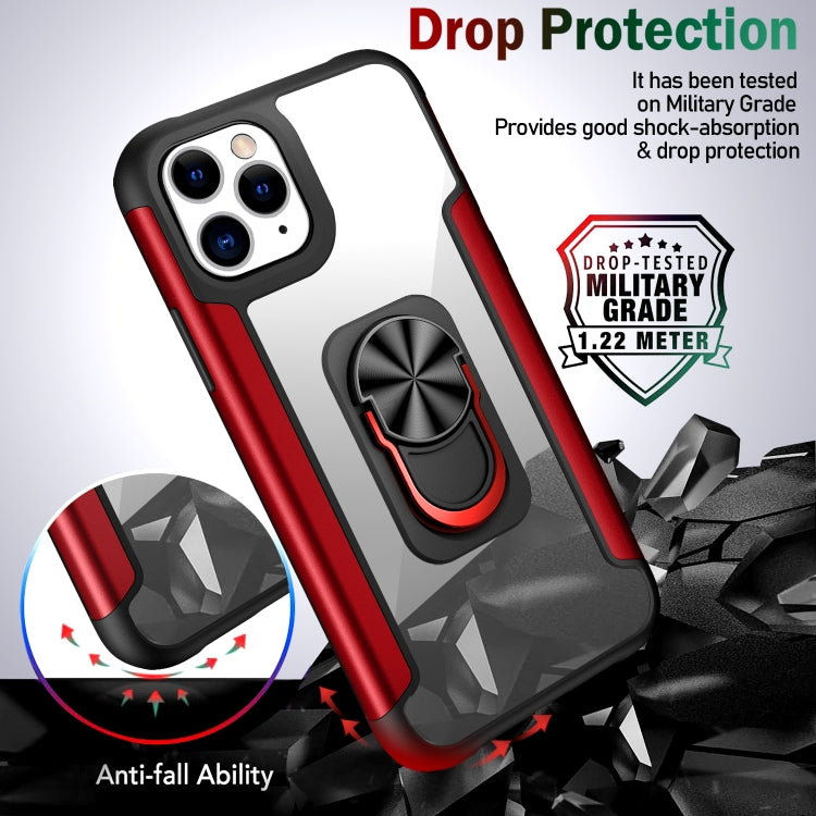 For iPhone 11 Pro PC +TPU + Metal Shockproof Protective Case with Ring Holder