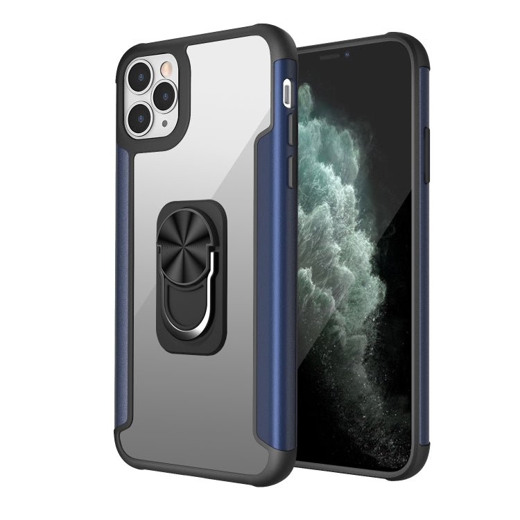 For iPhone 11 Pro Max PC +TPU + Metal Shockproof Protective Case with Ring Holder