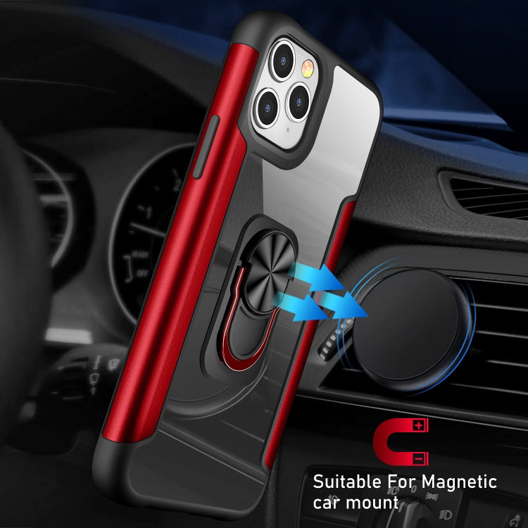 For iPhone 11 Pro Max PC +TPU + Metal Shockproof Protective Case with Ring Holder