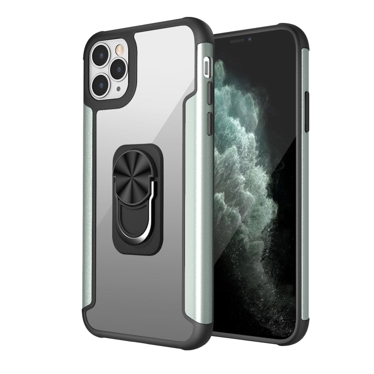 For iPhone 11 Pro Max PC +TPU + Metal Shockproof Protective Case with Ring Holder