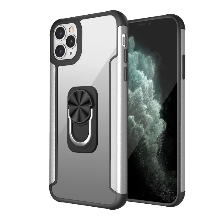 For iPhone 11 Pro Max PC +TPU + Metal Shockproof Protective Case with Ring Holder