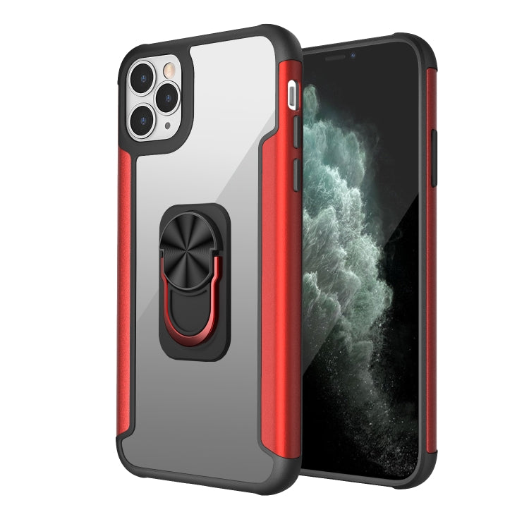 For iPhone 11 Pro Max PC +TPU + Metal Shockproof Protective Case with Ring Holder