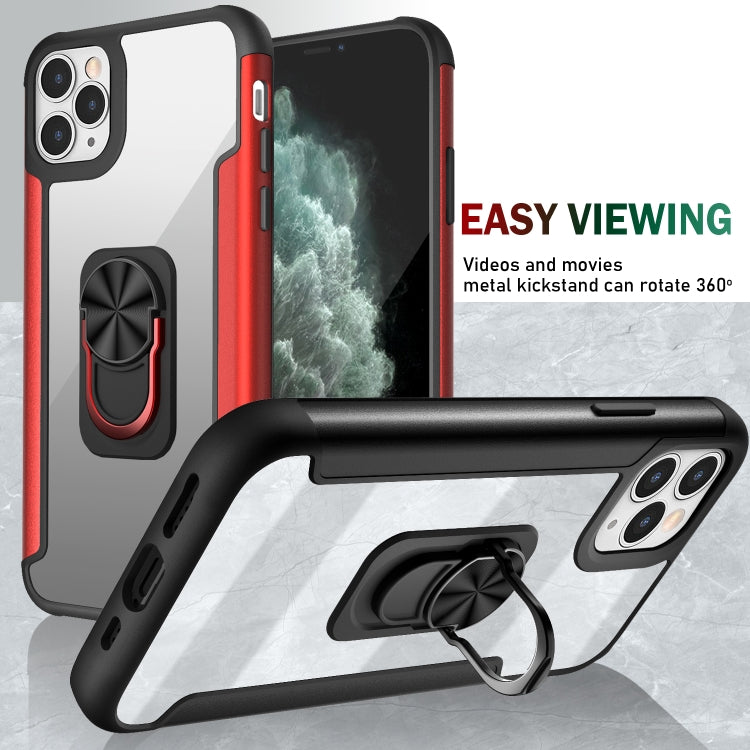 For iPhone 11 Pro Max PC +TPU + Metal Shockproof Protective Case with Ring Holder