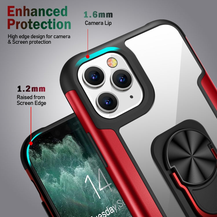 For iPhone 11 Pro Max PC +TPU + Metal Shockproof Protective Case with Ring Holder