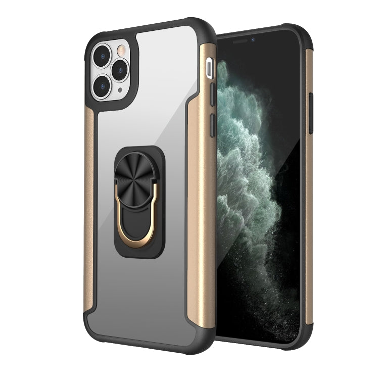 For iPhone 11 Pro Max PC +TPU + Metal Shockproof Protective Case with Ring Holder