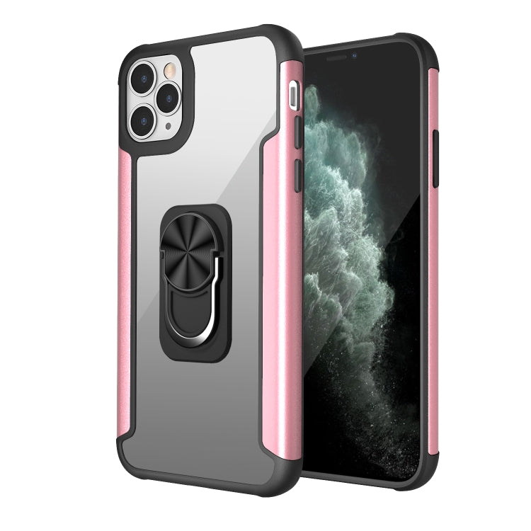 For iPhone 11 Pro Max PC +TPU + Metal Shockproof Protective Case with Ring Holder
