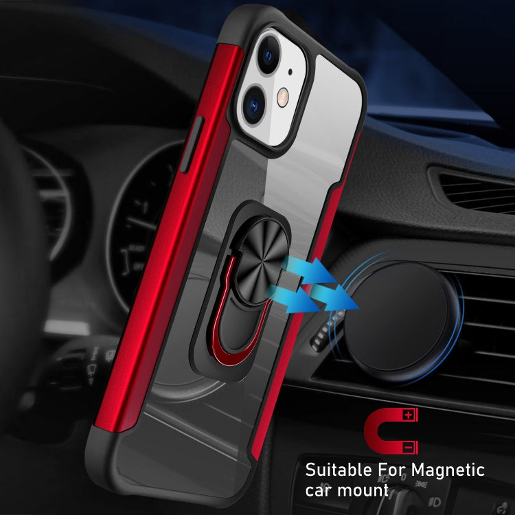 For iPhone 12 mini PC +TPU + Metal Shockproof Protective Case with Ring Holder