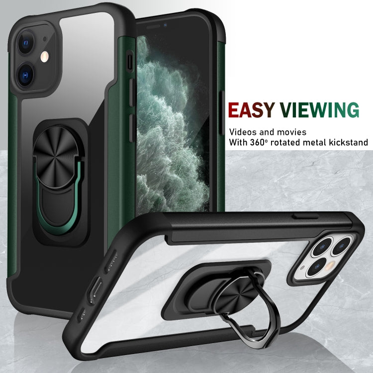 For iPhone 12 mini PC +TPU + Metal Shockproof Protective Case with Ring Holder