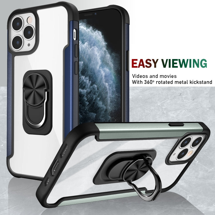 For iPhone 12 / 12 Pro PC +TPU + Metal Shockproof Protective Case with Ring Holder