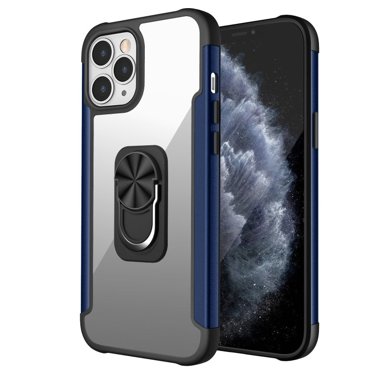 For iPhone 12 Pro Max PC +TPU + Metal Shockproof Protective Case with Ring Holder