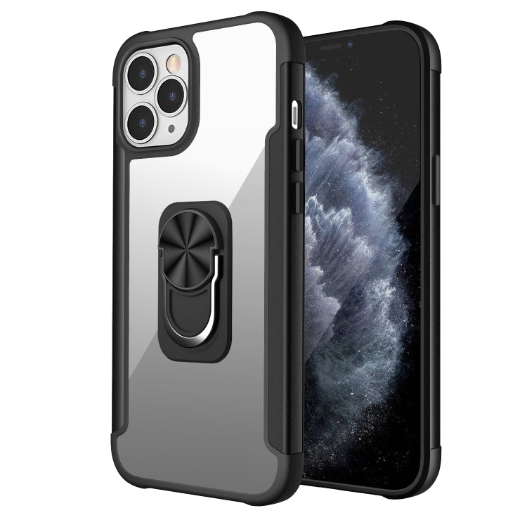For iPhone 12 Pro Max PC +TPU + Metal Shockproof Protective Case with Ring Holder