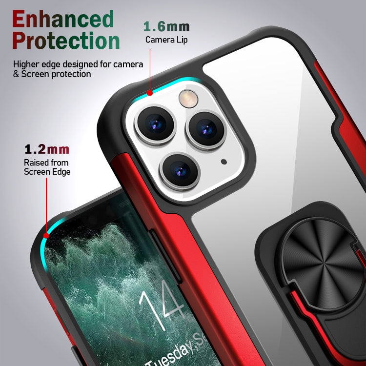 For iPhone 12 Pro Max PC +TPU + Metal Shockproof Protective Case with Ring Holder