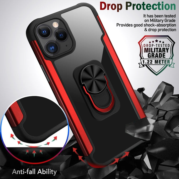 For iPhone 12 Pro Max PC +TPU + Metal Shockproof Protective Case with Ring Holder