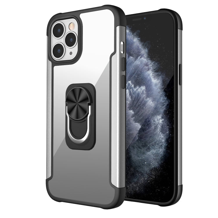 For iPhone 12 Pro Max PC +TPU + Metal Shockproof Protective Case with Ring Holder