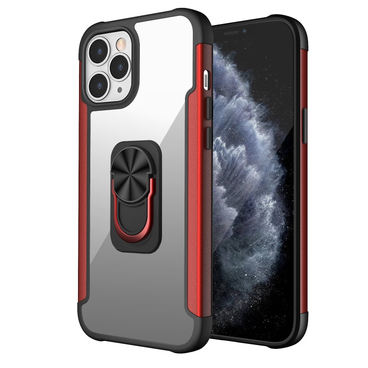 For iPhone 12 Pro Max PC +TPU + Metal Shockproof Protective Case with Ring Holder
