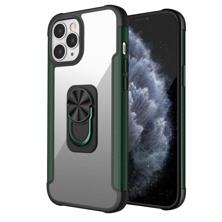 For iPhone 12 Pro Max PC +TPU + Metal Shockproof Protective Case with Ring Holder