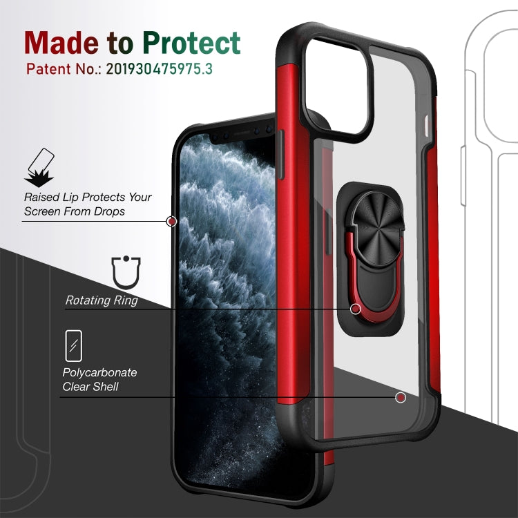 For iPhone 12 Pro Max PC +TPU + Metal Shockproof Protective Case with Ring Holder