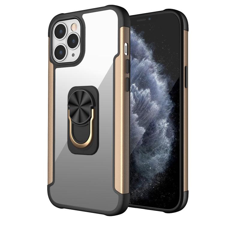 For iPhone 12 Pro Max PC +TPU + Metal Shockproof Protective Case with Ring Holder