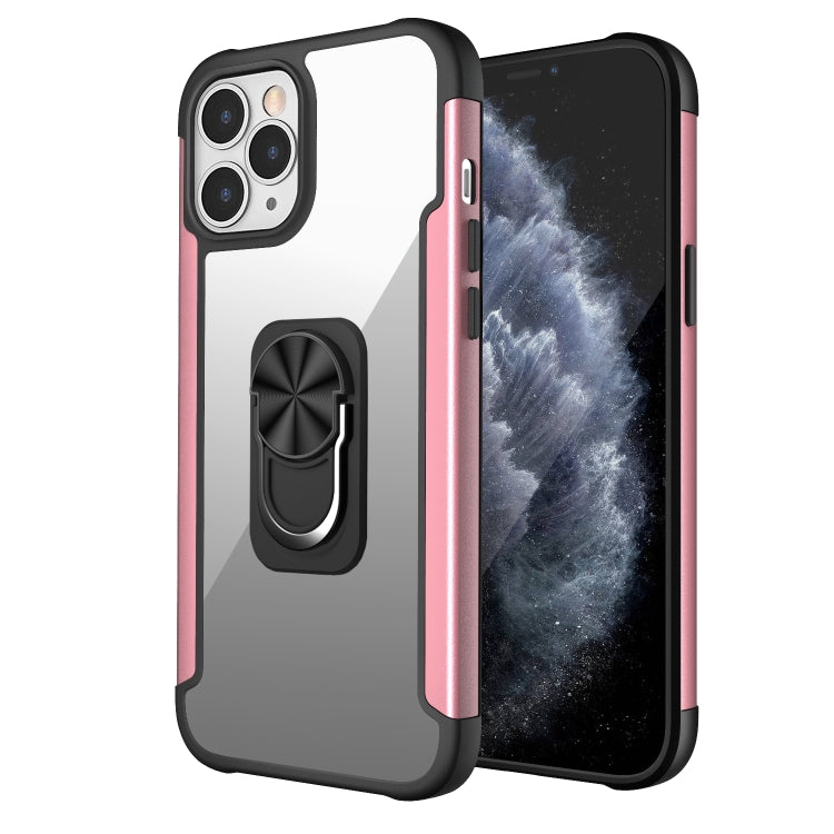 For iPhone 12 Pro Max PC +TPU + Metal Shockproof Protective Case with Ring Holder