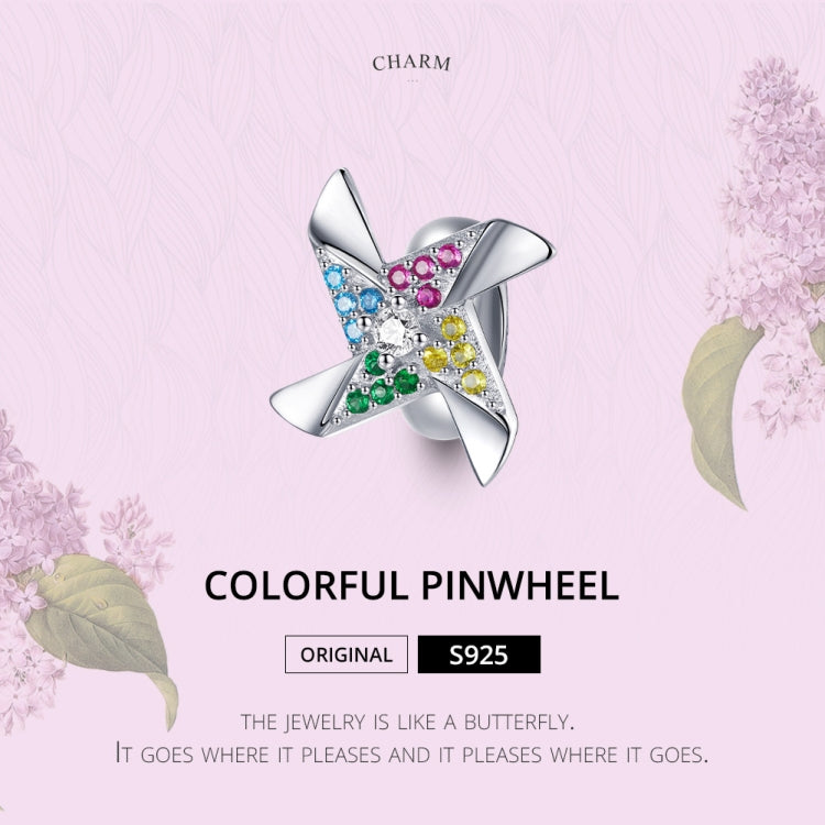 S925 Sterling Silver Colorful Little Windmill Beads DIY Bracelet Necklace Accessories