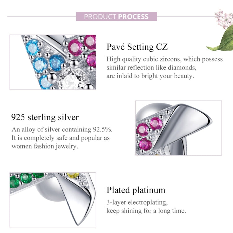 S925 Sterling Silver Colorful Little Windmill Beads DIY Bracelet Necklace Accessories