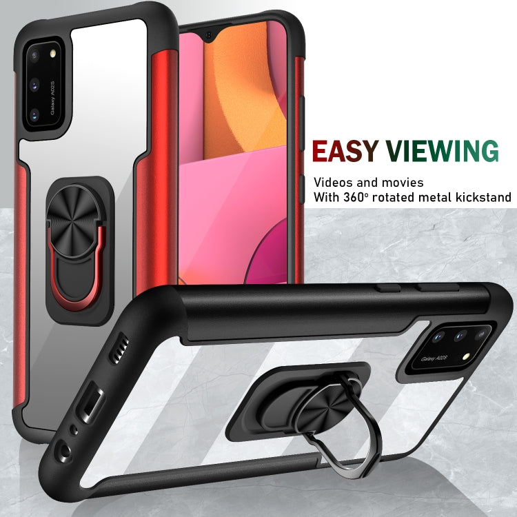 For Samsung Galaxy A02s PC +TPU + Metal Shockproof Protective Case with Ring Holder