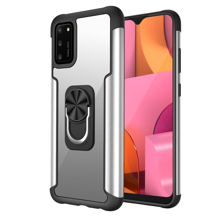For Samsung Galaxy A02s PC +TPU + Metal Shockproof Protective Case with Ring Holder