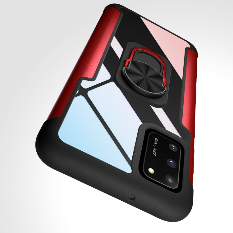 For Samsung Galaxy A02s PC +TPU + Metal Shockproof Protective Case with Ring Holder