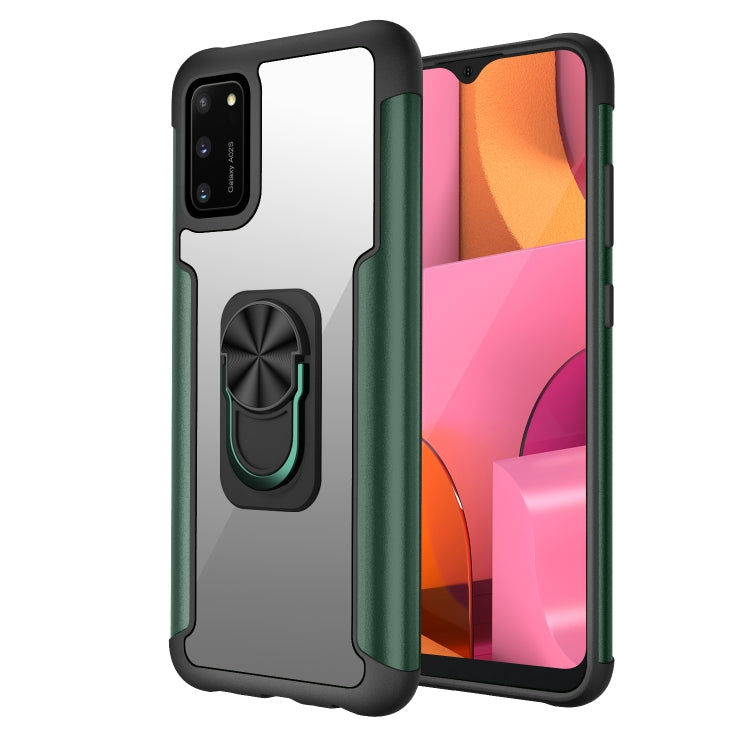 For Samsung Galaxy A02s PC +TPU + Metal Shockproof Protective Case with Ring Holder