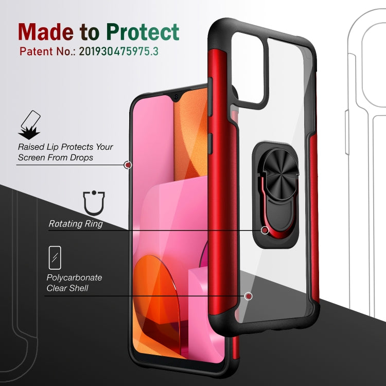 For Samsung Galaxy A02s PC +TPU + Metal Shockproof Protective Case with Ring Holder