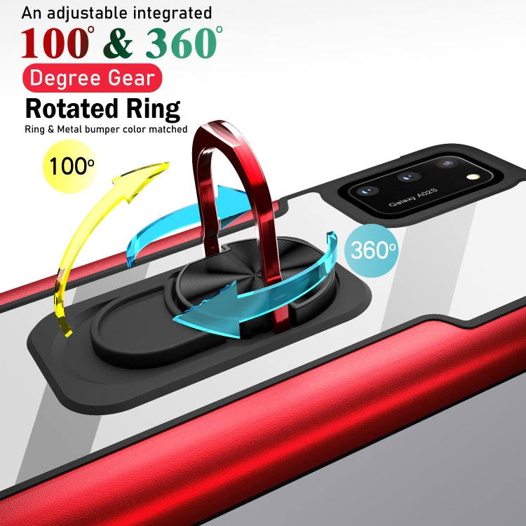 For Samsung Galaxy A02s PC +TPU + Metal Shockproof Protective Case with Ring Holder