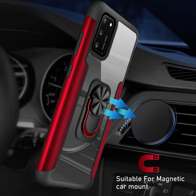 For Samsung Galaxy A02s PC +TPU + Metal Shockproof Protective Case with Ring Holder