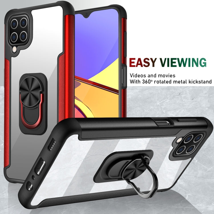 For Samsung Galaxy A12 5G PC +TPU + Metal Shockproof Protective Case with Ring Holder