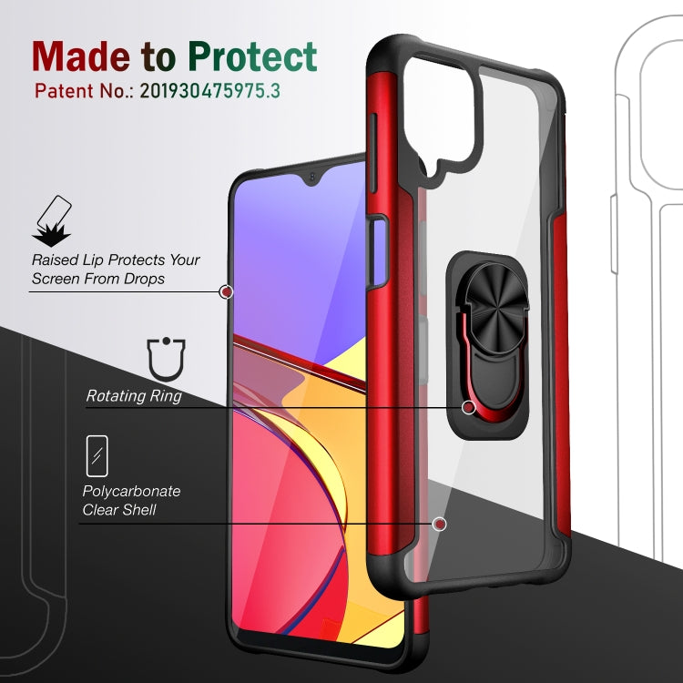 For Samsung Galaxy A12 5G PC +TPU + Metal Shockproof Protective Case with Ring Holder