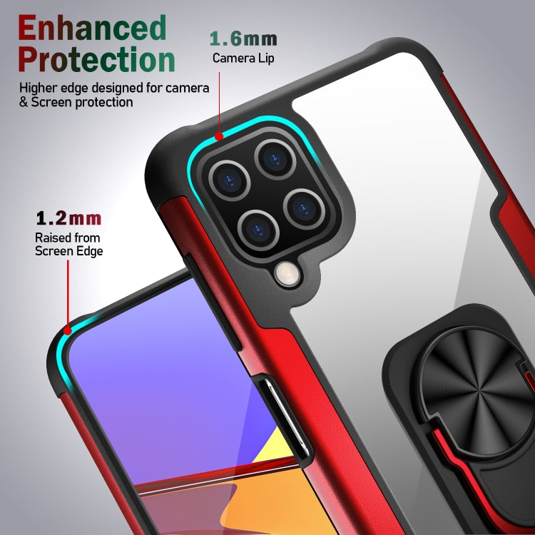 For Samsung Galaxy A12 5G PC +TPU + Metal Shockproof Protective Case with Ring Holder