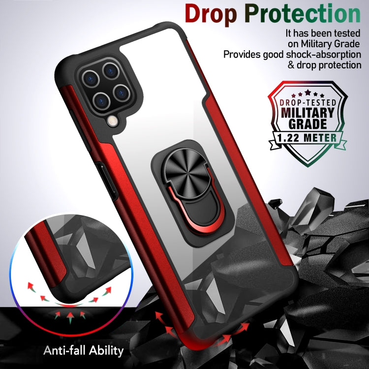 For Samsung Galaxy A12 5G PC +TPU + Metal Shockproof Protective Case with Ring Holder