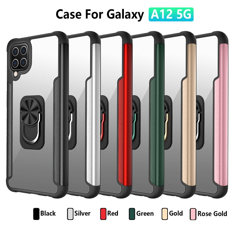 For Samsung Galaxy A12 5G PC +TPU + Metal Shockproof Protective Case with Ring Holder