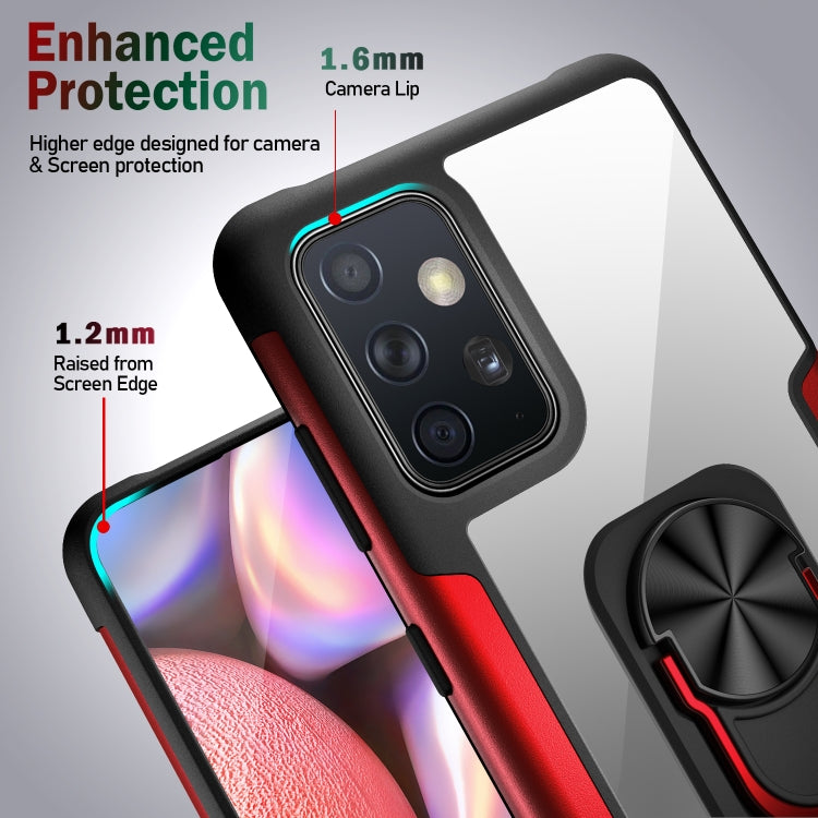 For Samsung Galaxy A72 5G / 4G PC +TPU + Metal Shockproof Protective Case with Ring Holder