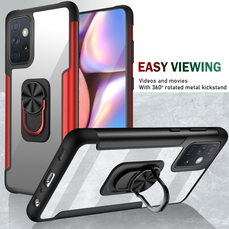 For Samsung Galaxy A72 5G / 4G PC +TPU + Metal Shockproof Protective Case with Ring Holder