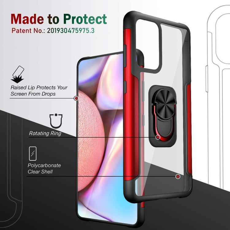 For Samsung Galaxy A72 5G / 4G PC +TPU + Metal Shockproof Protective Case with Ring Holder