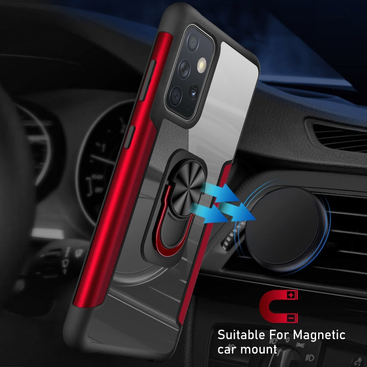 For Samsung Galaxy A72 5G / 4G PC +TPU + Metal Shockproof Protective Case with Ring Holder