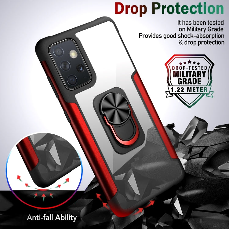 For Samsung Galaxy A72 5G / 4G PC +TPU + Metal Shockproof Protective Case with Ring Holder