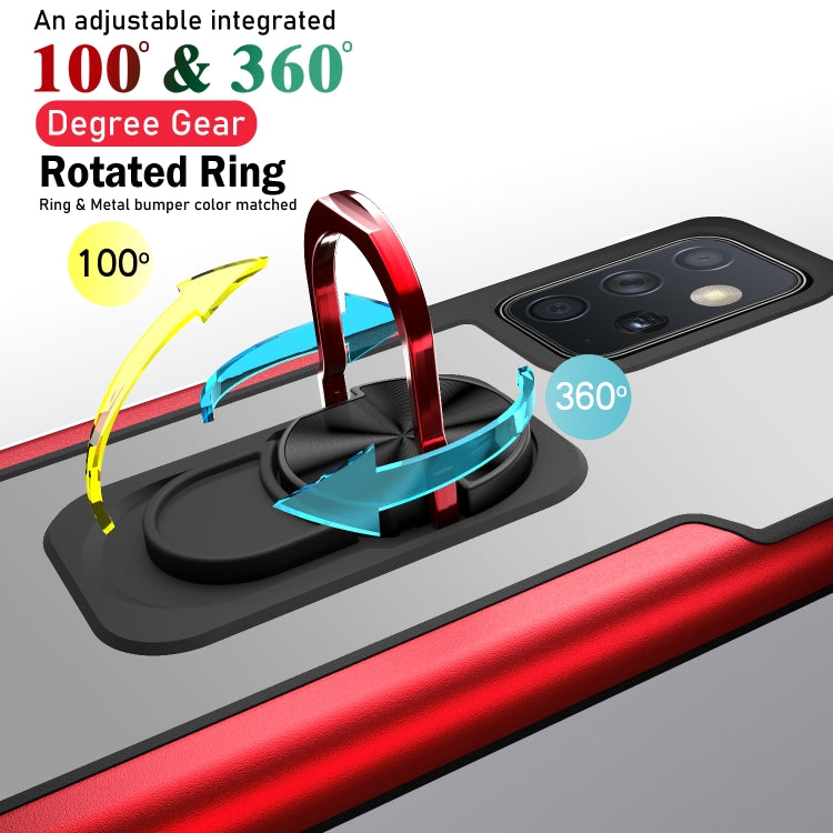 For Samsung Galaxy A72 5G / 4G PC +TPU + Metal Shockproof Protective Case with Ring Holder
