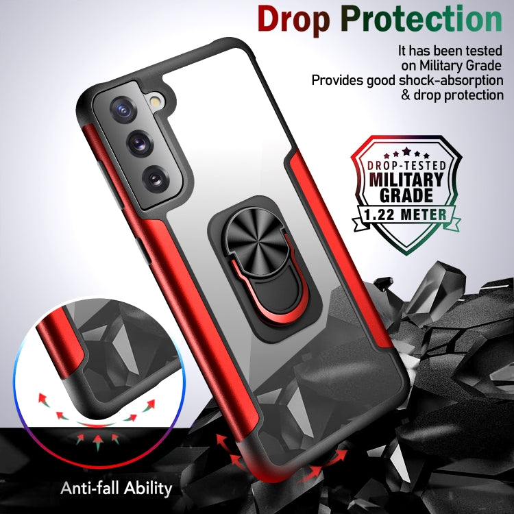 For Samsung Galaxy S21+ 5G PC +TPU + Metal Shockproof Protective Case with Ring Holder