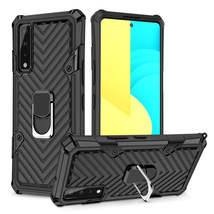 For LG Stylo 7 5G Cool Armor PC + TPU Shockproof Case with 360 Degree Rotation Ring Holder