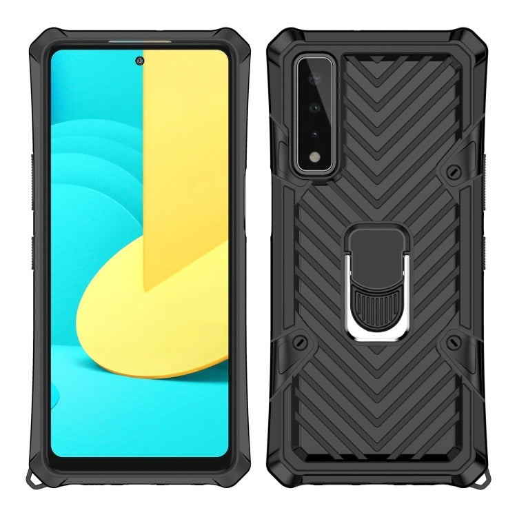 For LG Stylo 7 5G Cool Armor PC + TPU Shockproof Case with 360 Degree Rotation Ring Holder