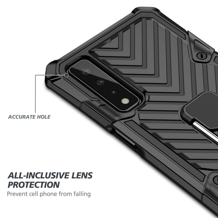 For LG Stylo 7 5G Cool Armor PC + TPU Shockproof Case with 360 Degree Rotation Ring Holder
